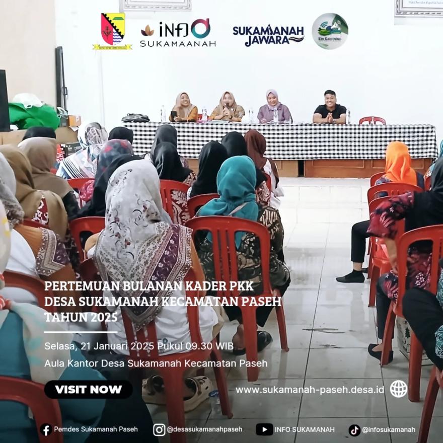 Pertemuan Bulanan Kader PKK Desa Sukamanah Kecamatan Paseh